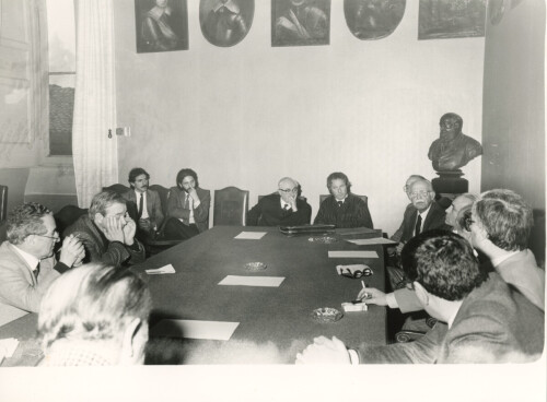 1984_01_22 Musicarchitettura RDT '84 - Conferenza stampa della delegazione della città dell'Aquila di ritorno da Berlino Est e Lipsia per l'organizzazione del festival