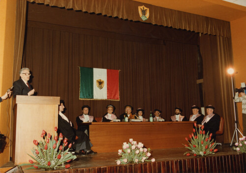 1985_03_13 Conferimento Laurea Honoris Causa al Maestro Goffredo Petrassi - Aula Magna dell'Università degli Studi dell'Aquila