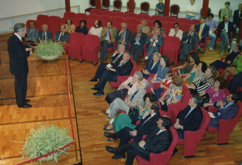 1993_06_21 Inaugurazione del restaurato Auditorium - presenti Roman Vlad, Flora Carloni e Goffredo Petrassi